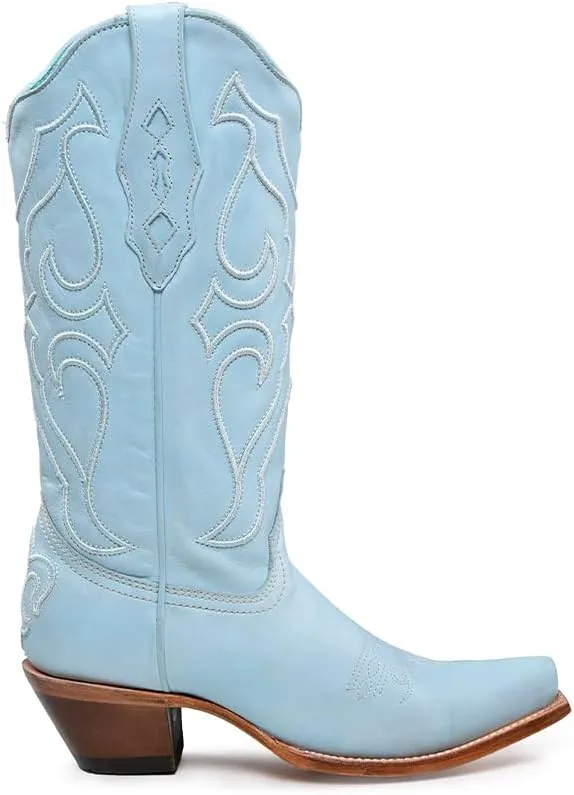 CORRAL LADIE'S BABY BLUE EMBROIDERY, LEATHER SOLE, COWHIDE LEATHER, WESTERN BOOTS, Z5253