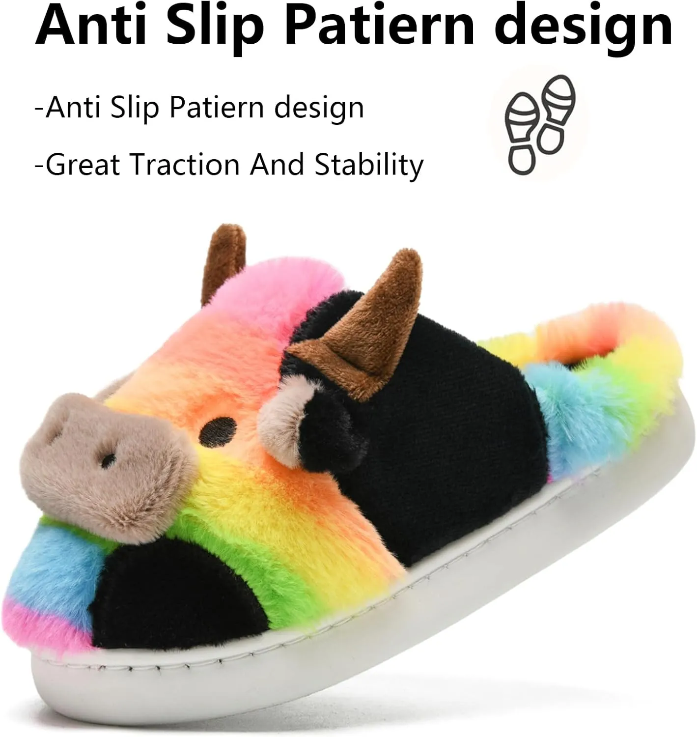 Cow Slippers Toddler Slippers Kids Slippers Boys Girls Soft Non-Slip slippers Memory Foam Toddler House Shoes Kawaii Bedroom Pillow Cloud Slippers for kids