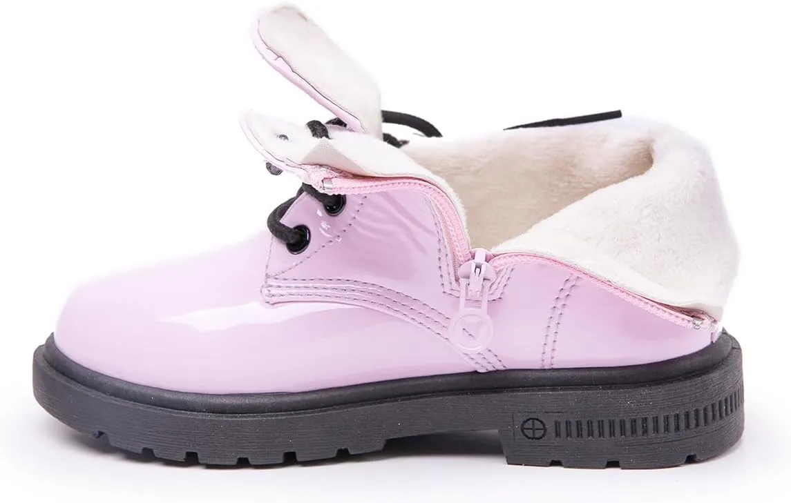 Daclay Kids Boots Children Boys and Girls Candy-Colored Waterproof and Velvet Boots