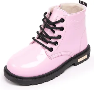 Daclay Kids Boots Children Boys and Girls Candy-Colored Waterproof and Velvet Boots