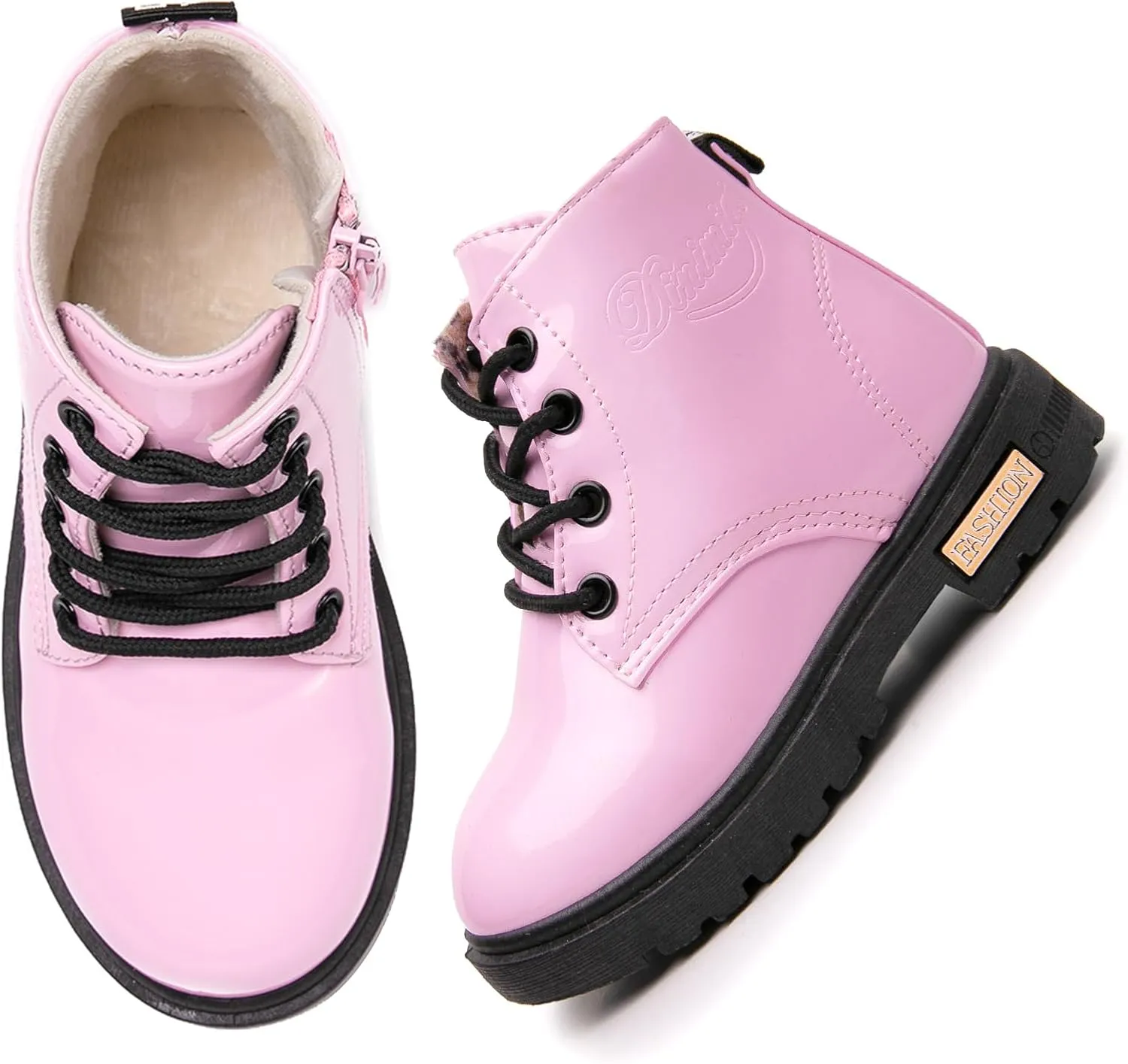 Daclay Kids Boots Children Boys and Girls Candy-Colored Waterproof and Velvet Boots