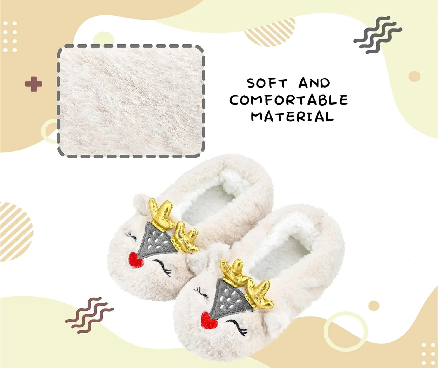 DICUIRD Kid's Animal Slipper Socks, Cartoon Cozy Fleece Indoor Kids Slipper, Fluzzy Warm Bedroom Shoes