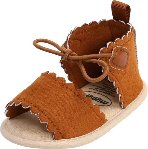 Dots Lace-ups Flat Walking Rubber Sandals Soft Sole Shoes Non-Slip Baby Girls Baby Shoes Little Girls Slides