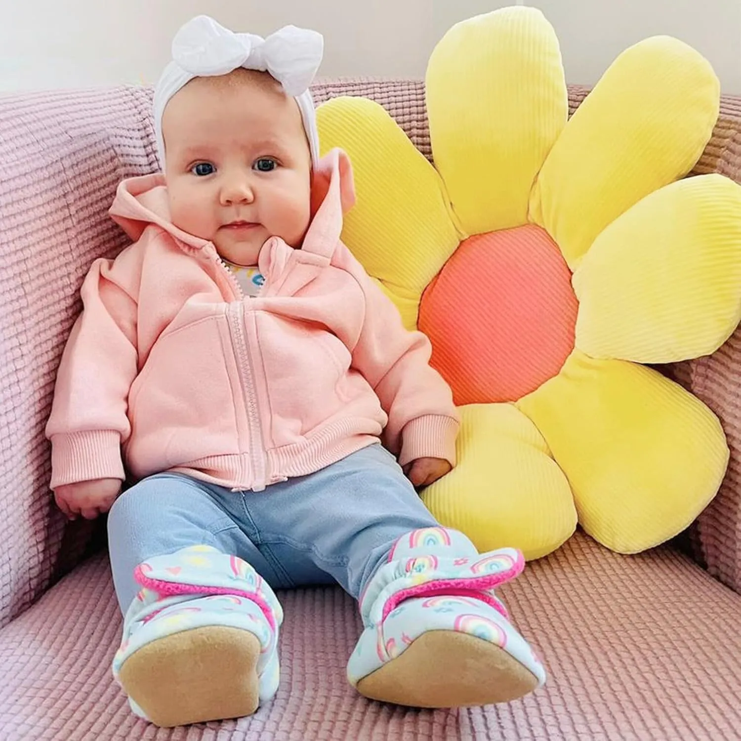 Dotty Fish Fleece Lined Baby Booties - Non-Slip Suede Sole - Warm & Cozy Slippers for Newborns to 24 Months - Perfect Winter Shoes for Babies