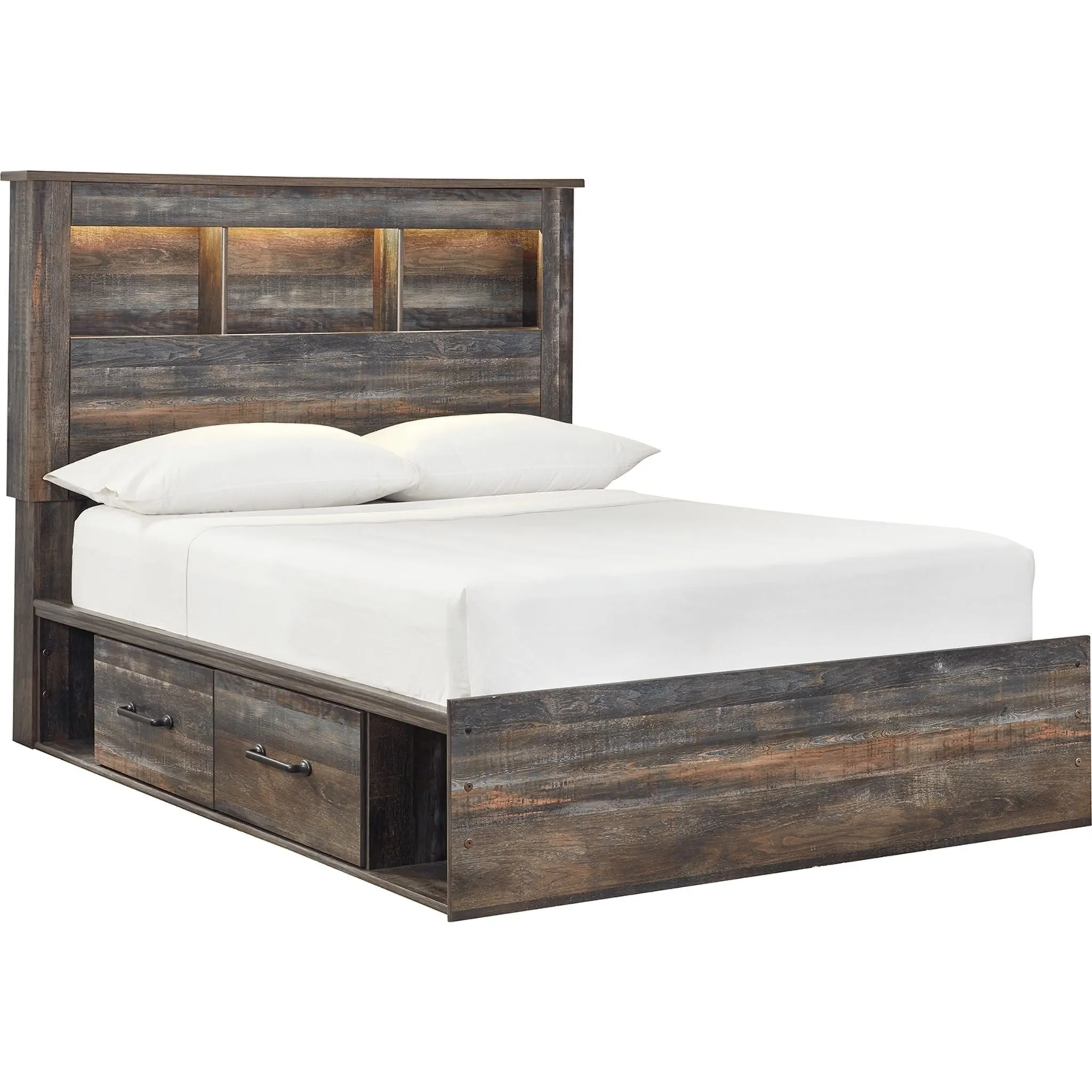 Drystan Full Bookcase Bed with 4 Drawer Storage