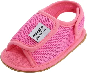 EnJoCho Baby Sport Shoes Baby Girls Rubber Mesh Non-Slip Boys Sandals Flat Shoes Shoes Soft Sole Walking Baby Shoes (Hot Pink, 13-18M)