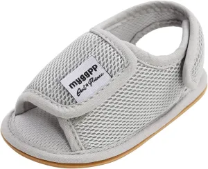 EnJoCho Cute Baby Girls Rubber Mesh Non-Slip Boys Sandals Flat Shoes Shoes Soft Sole Walking Baby Lightwight Shoes (Grey, 11-6M)
