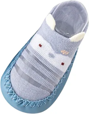 EnJoCho Infant Toddler Shoes Soft Sole Toddler Shoes Bow Glitter Sequins Non Slip Breathable Princess Shoes Kids Single Shoes (Blue, 6 Months)