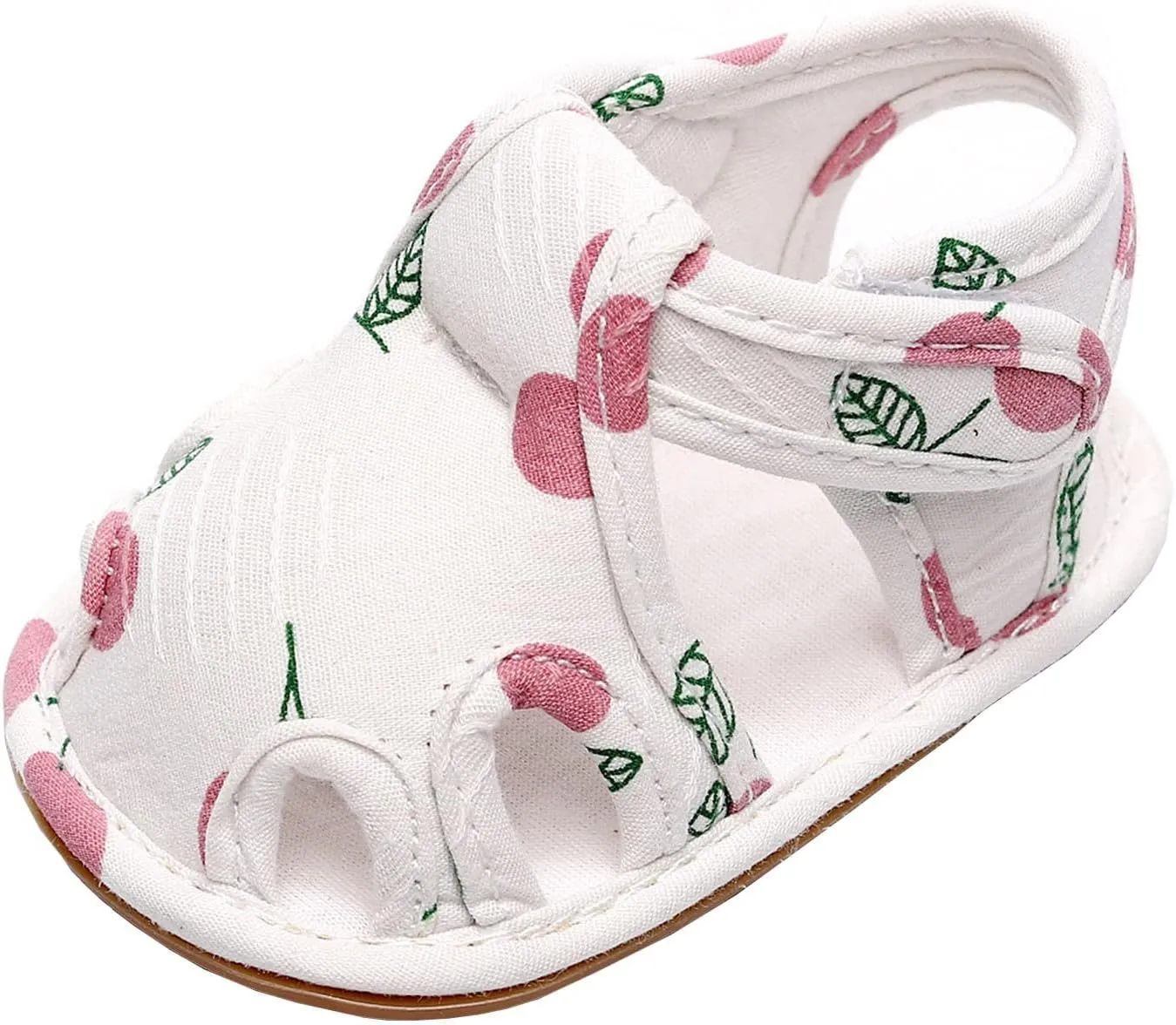 EnJoCho Sport Shoes for Baby Infant Toddler Shoes Soft Sole Non Slip Toddler Floor Shoes Fruit Cherry Print Sandals (Pink, 15Months)
