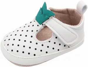 EnJoCho Toddler Shoes for Autumn Infant Toddler Shoes Soft Sole Toddler Shoes Polka Dots Non Slip Breathable (White, 12 Months)