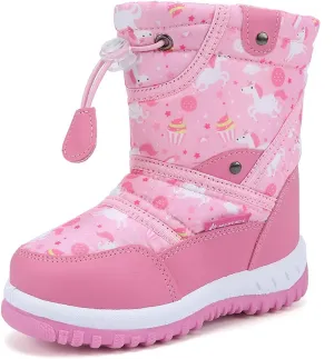 EQUICK Boys Girls Winter Boots Waterproof Lightweight Kid Snow Boots with Fur Outdoor (Toddler/Little Kid/Big Kid)