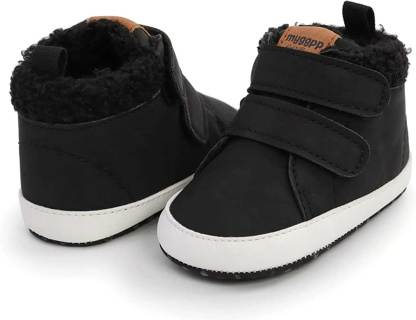 FAMI Baby Warm Booties Newborn Boy Girl Boots Cozy Fur Shoes Hook and loop Toddler Booties First Walker Winter Crib Boots