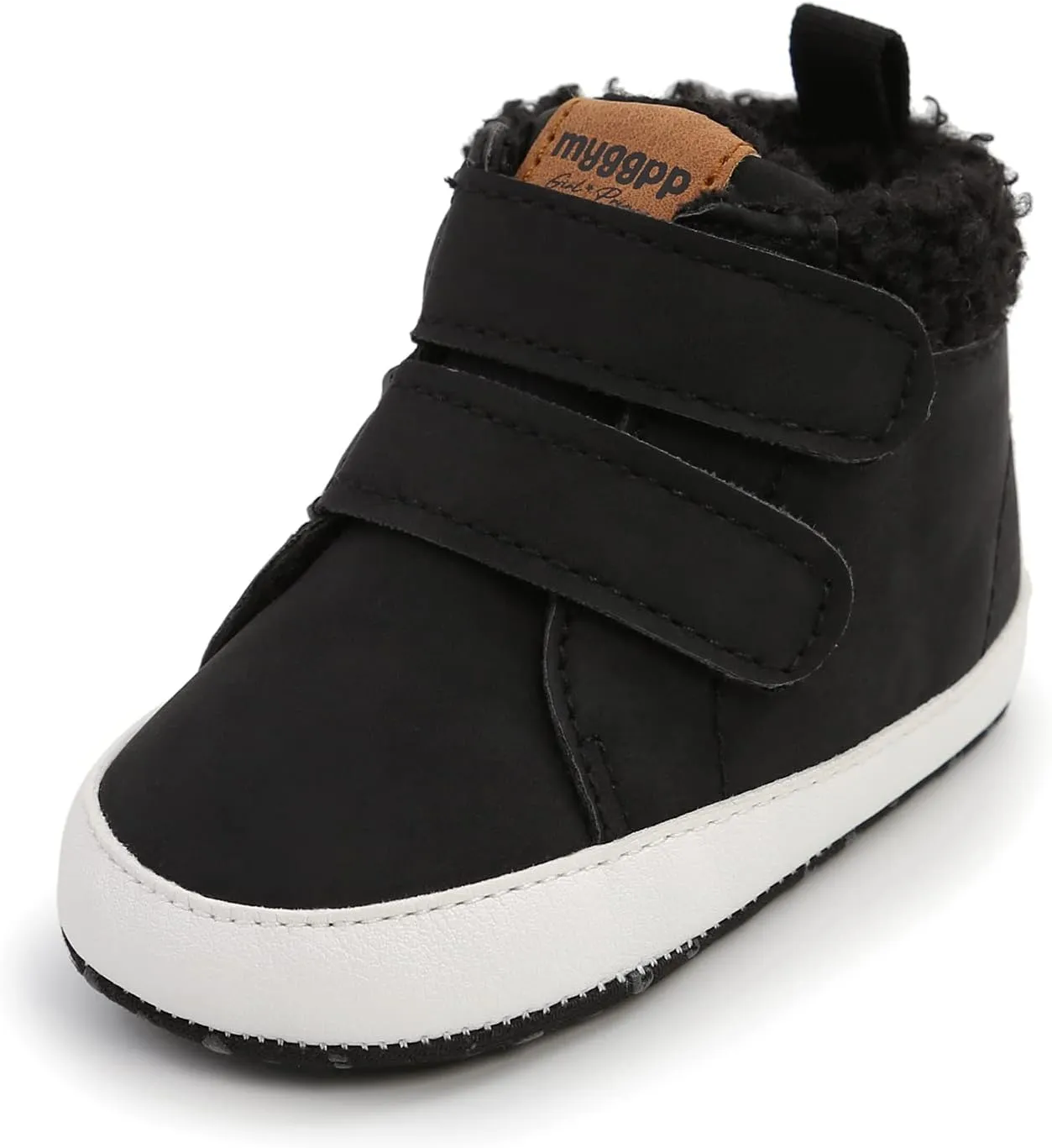 FAMI Baby Warm Booties Newborn Boy Girl Boots Cozy Fur Shoes Hook and loop Toddler Booties First Walker Winter Crib Boots
