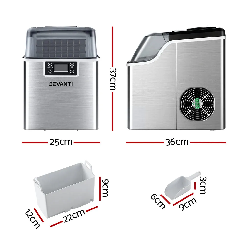Fast Production Countertop Ice Maker, 24 Cubes/ Cycle, Devanti