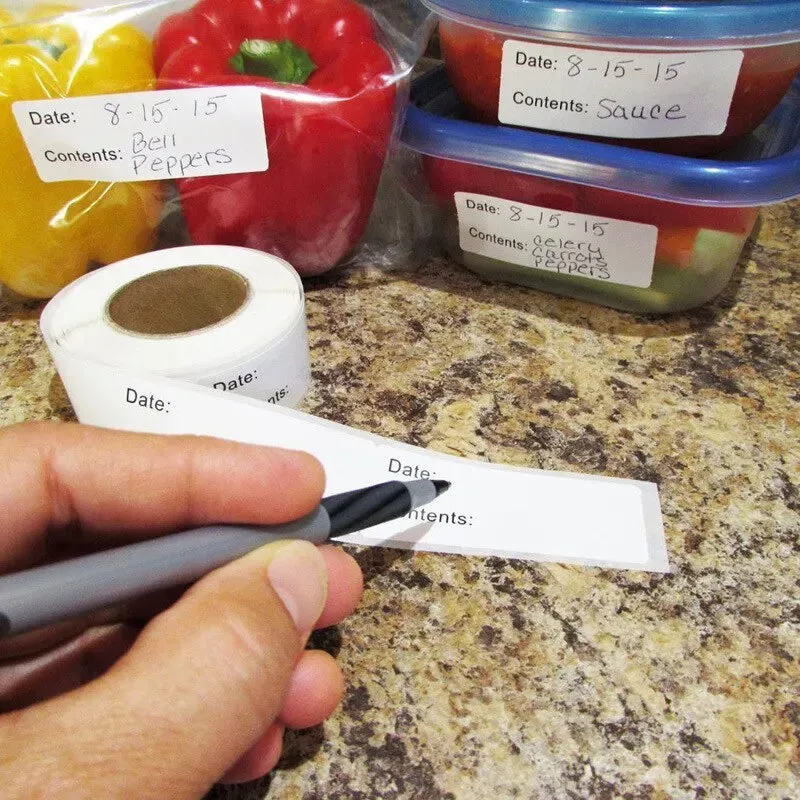 Food Storage Date Labels 1 Roll of Stickers for Kitchen Packaging Condiments and More