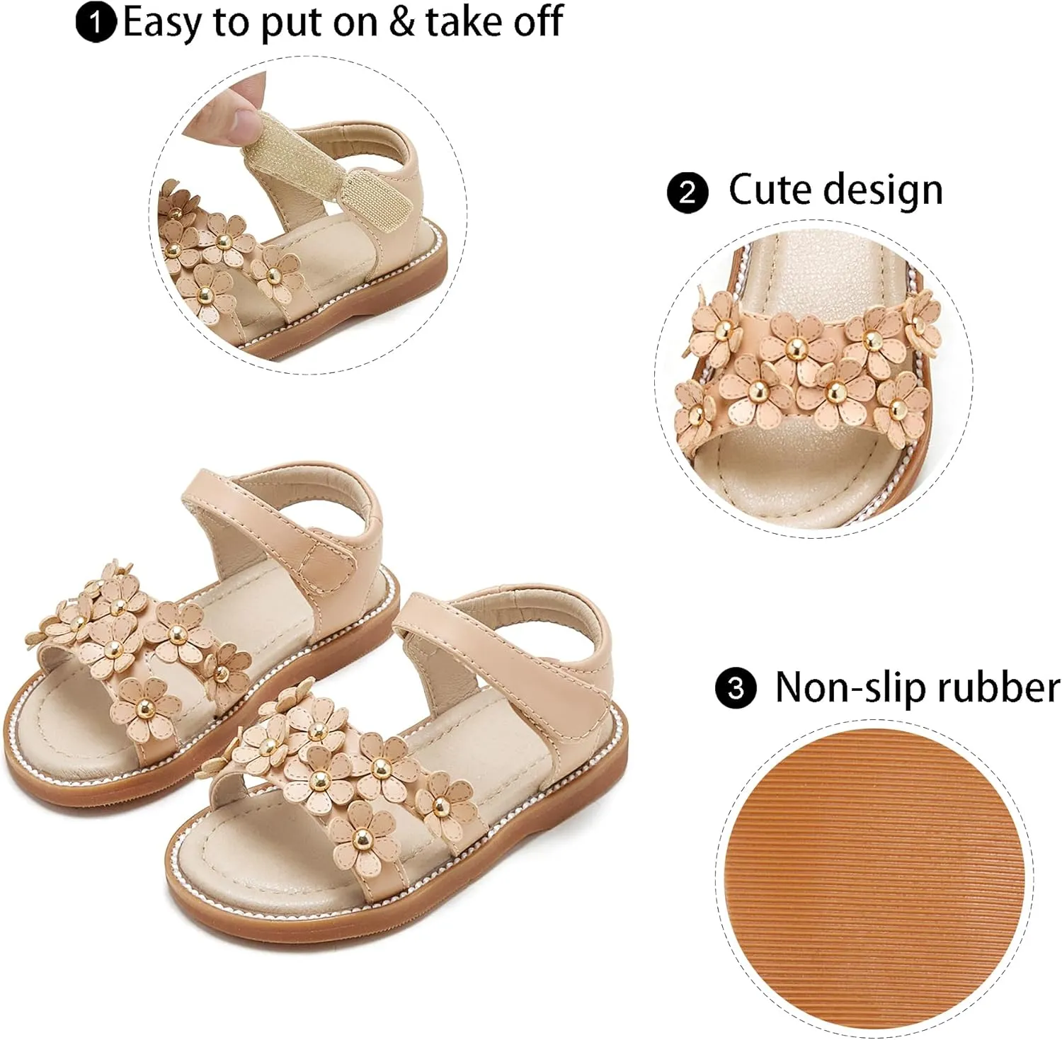 GINFIVE Toddler Girls Sandals Girls Toddler Sandals Little Girls Kids Shoes