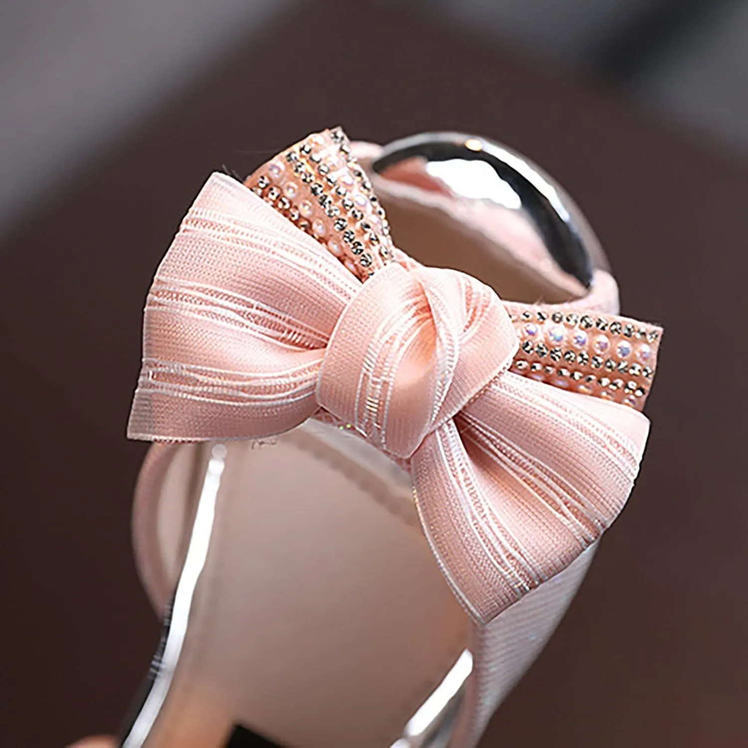 Girl Pearl Bow Princess Shoes Spring And Autumn Children Non Slip Flat Shoes Baby Soft Sole Leather Girls Hiking Sandals