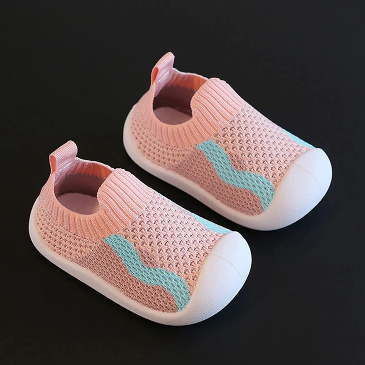 Girls Boys Kids Leisure Shoes Mesh Soft Bottom Breathable Slip On Sport Shoes Socks Shoes Toddler Infant Baby Boys