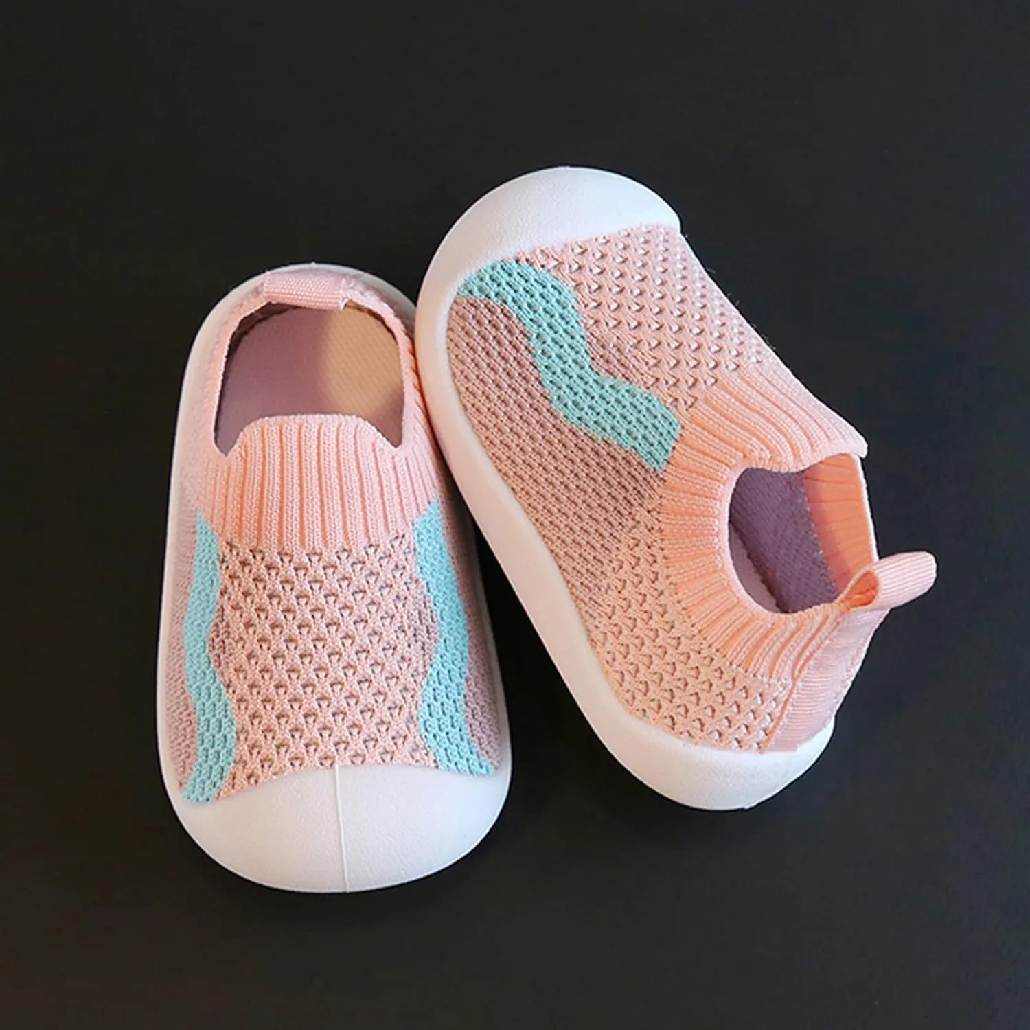 Girls Boys Kids Leisure Shoes Mesh Soft Bottom Breathable Slip On Sport Shoes Socks Shoes Toddler Infant Baby Boys