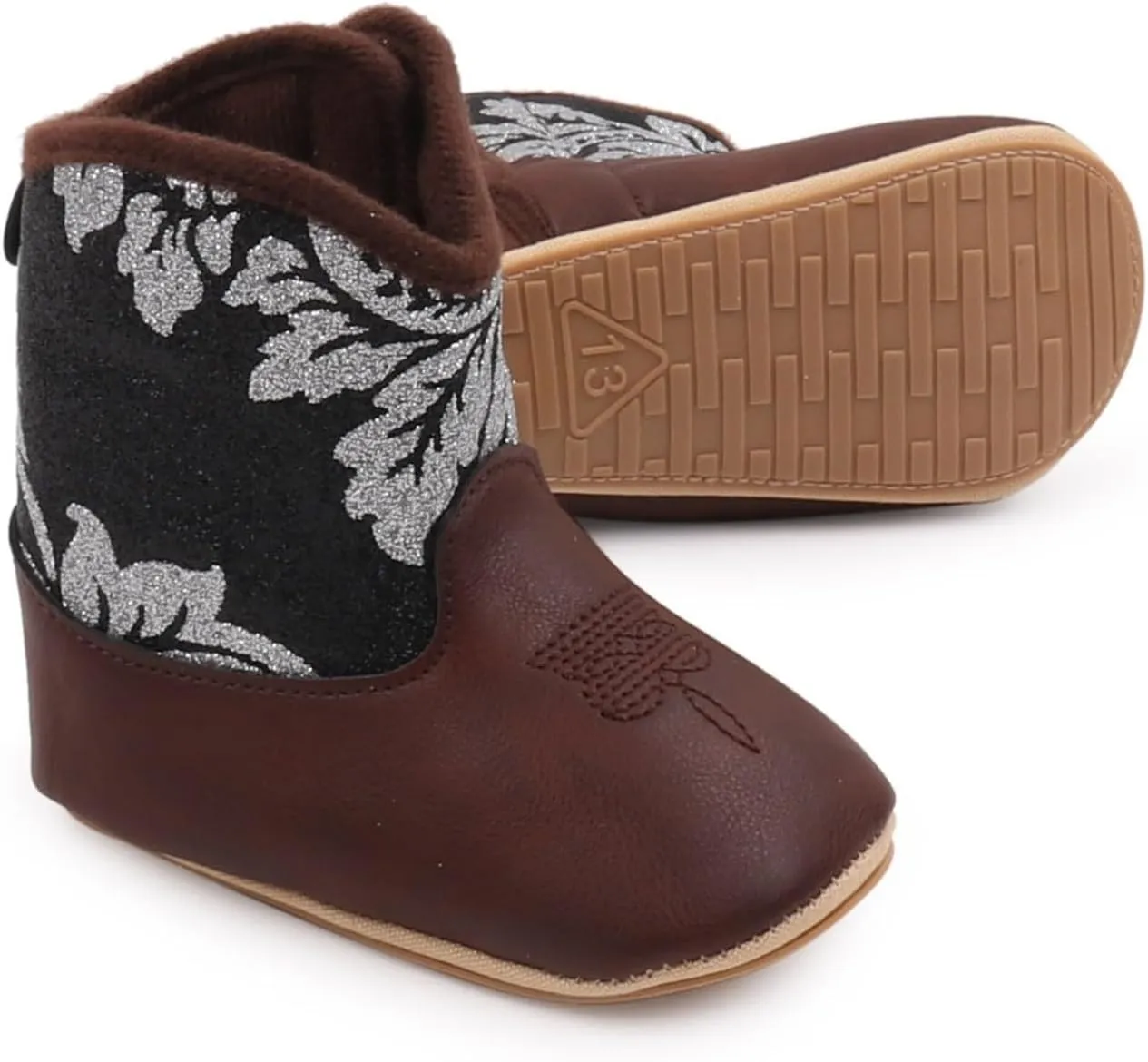 Girls Low Boots Boots Cowboy Bootie Soft Sole Non Slip Crib Shoes for Baby Infant Toddler Girls Boys Newborn