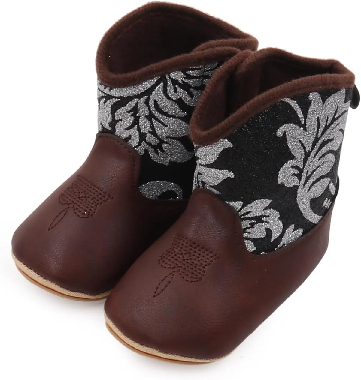 Girls Low Boots Boots Cowboy Bootie Soft Sole Non Slip Crib Shoes for Baby Infant Toddler Girls Boys Newborn