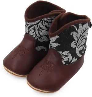 Girls Low Boots Boots Cowboy Bootie Soft Sole Non Slip Crib Shoes for Baby Infant Toddler Girls Boys Newborn
