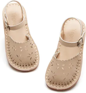 Girls Sandals 3-12 Years | Dressy & Play Shoes | Leather-Like for Outdoor School