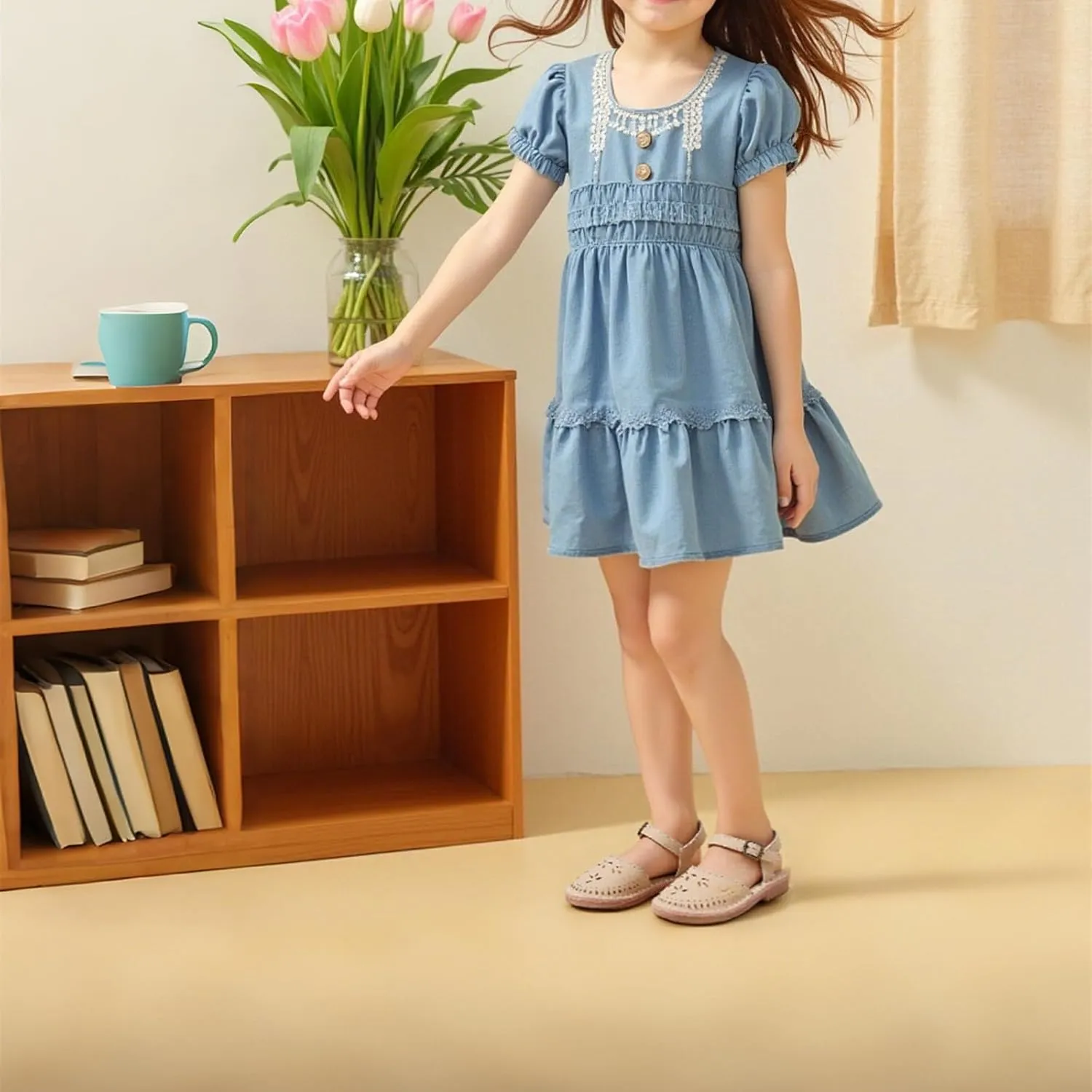 Girls Sandals 3-12 Years | Dressy & Play Shoes | Leather-Like for Outdoor School