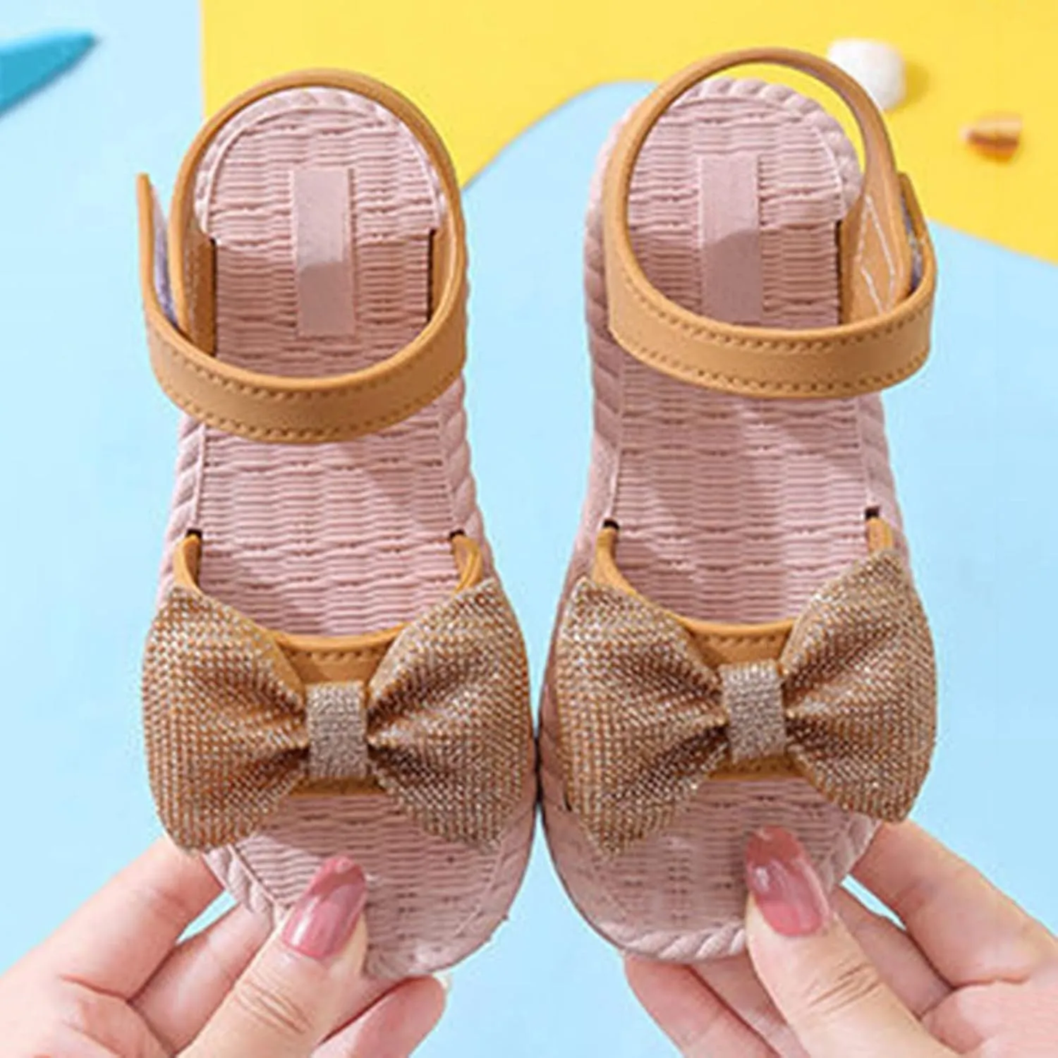 Girls Sandals Toddler Kids Infant Girls Soild Bowknot Princress Shoes Soft Sole Non Slip First Walkers Kid