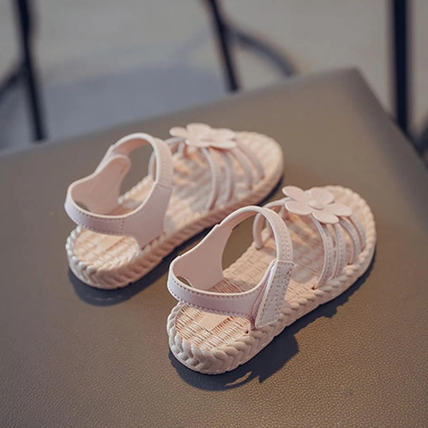 Girls Sandals Toddler Kids Infant Girls Soild Flower Princress Shoes Soft Sole Non Slip Saltwater Sandals for