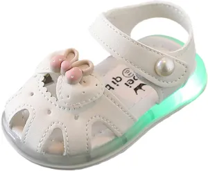 GirlsSandals Summer Baby Princess Shoes Soft Sole Baotou Anti Slip Children Walking Shoes Kids Athletic Slides