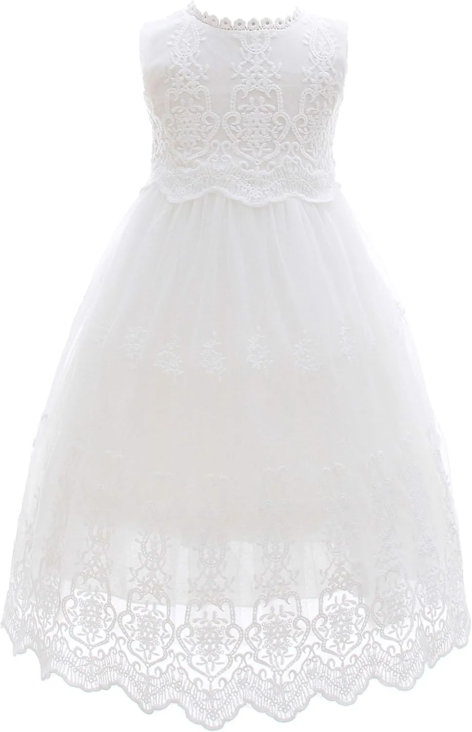 Glamulice Baby Girl Newborn Lace Christening Gown Baptism Dress Infant/Toddler Girls Formal Communion Outfit