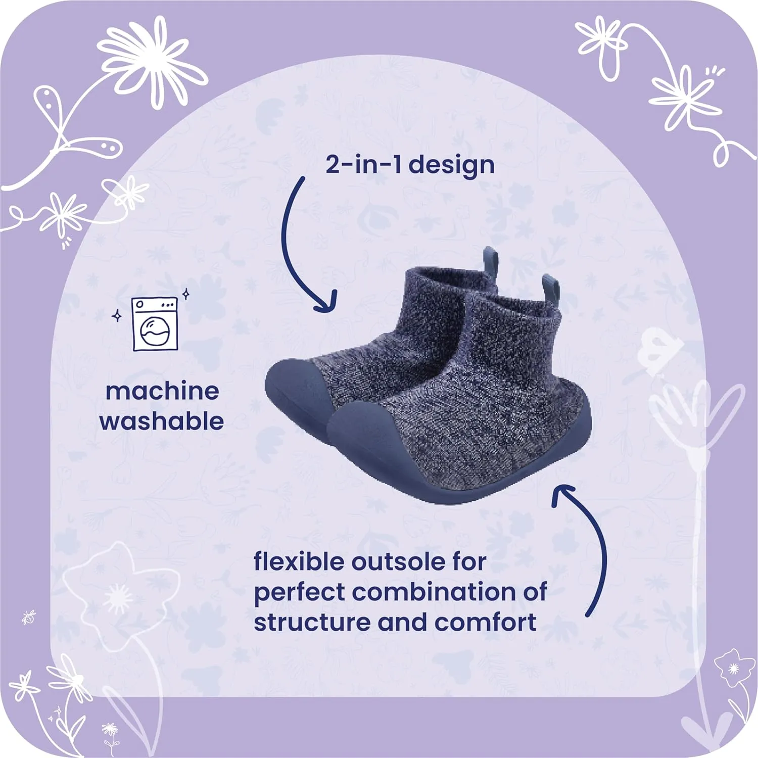 Goldbug The Denver Non-Slip Sock Shoes for Early Walkers with Natural Foot Development