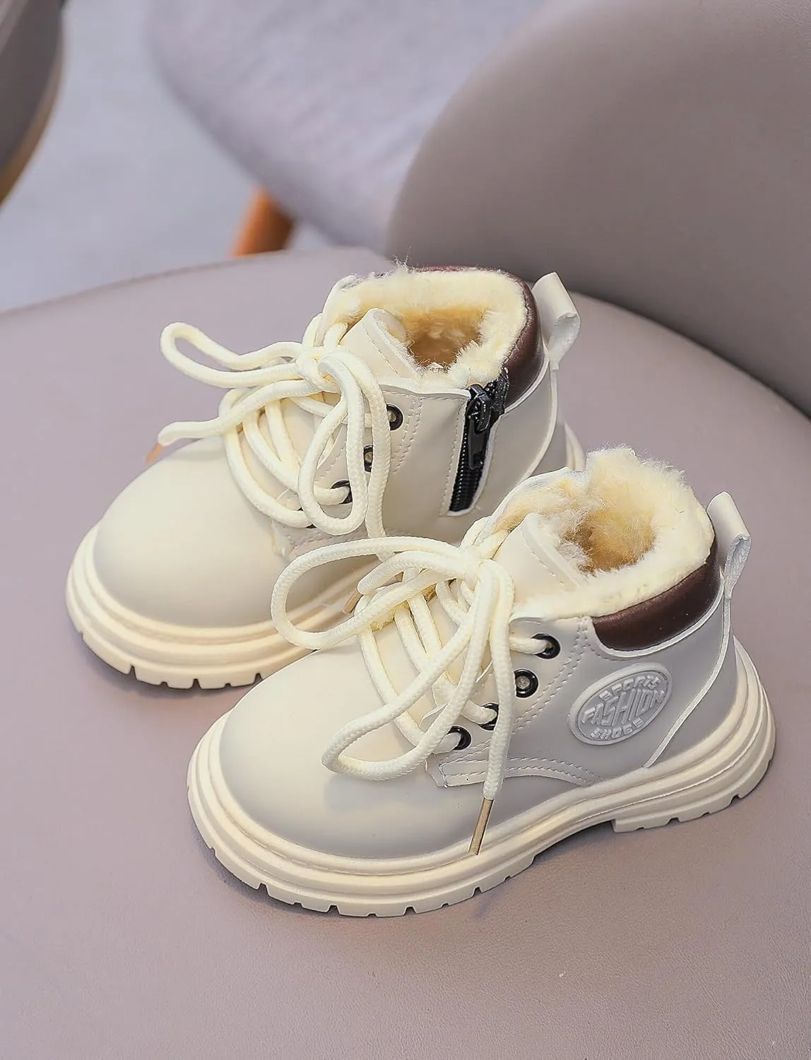 Happy Cherry Toddler Work Boots Classic Snow Boots Waterproof Winter Boots Ankle Lace Up Boot Construction Boots