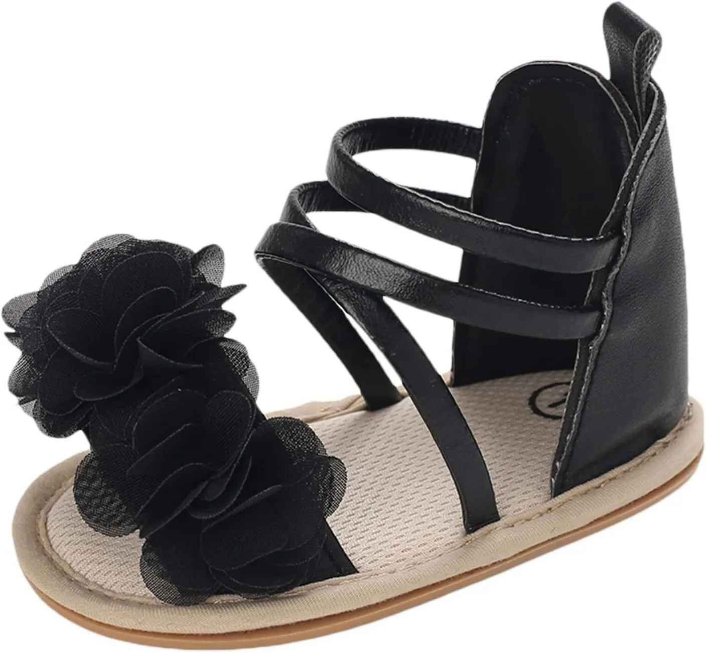 Infant Baby Girls Casual Sandals, Flower Patchwork Bandage Soft Sole Non-Slip Princess Flat Shoes