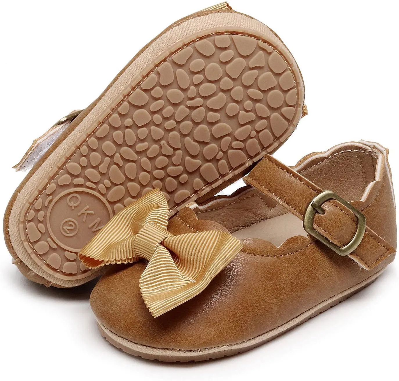 Infant Girls Single Shoes Bow Tiet First Walkers Shoes Buckle Strap Toddler Soft Bottom Breathable Princess Shoes Indoor Shoes Toddler