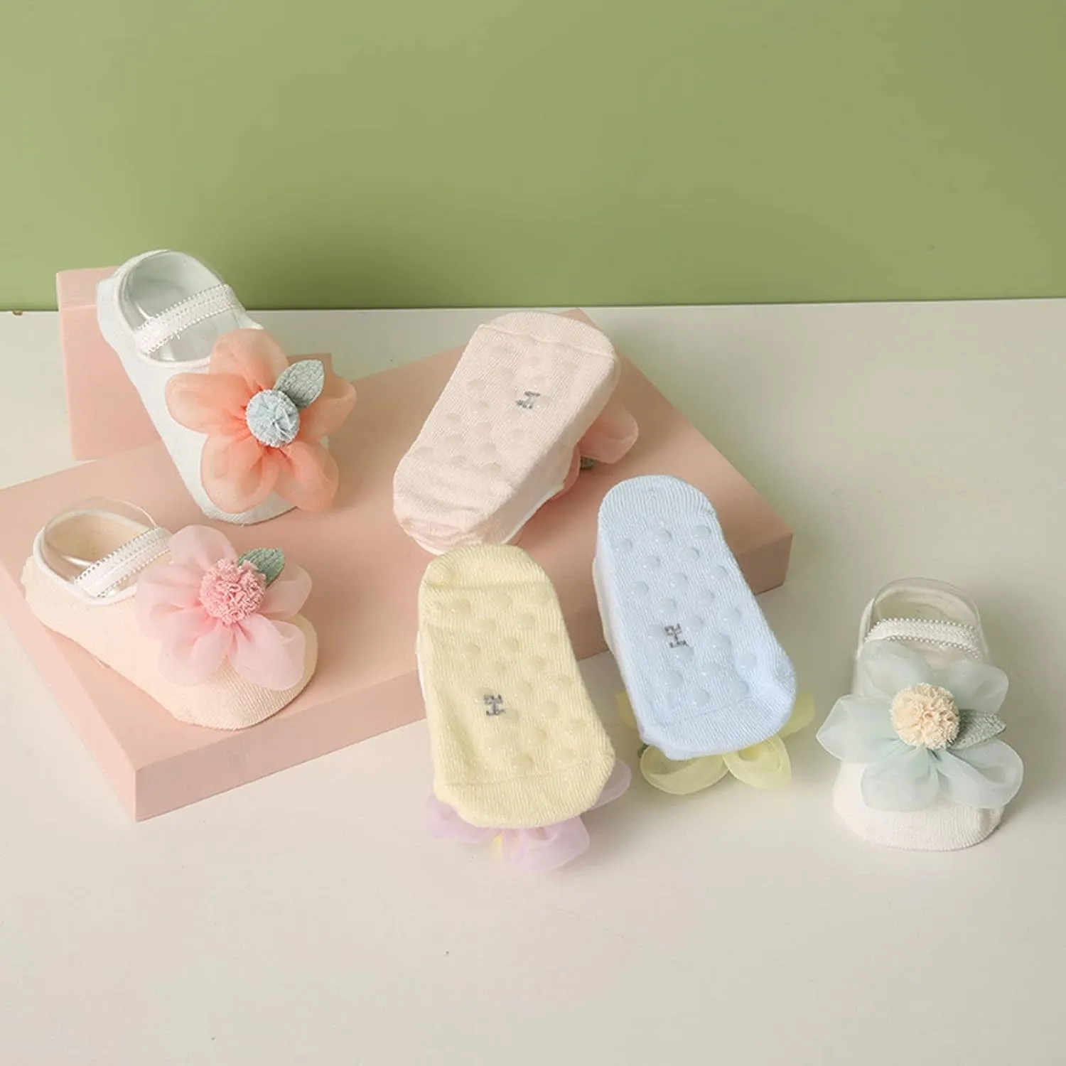 Infant Girls Socks Toddler Breathable Floral The Floor Socks Barefoot Socks Non Slip Shoes 2PCS Socks Size 9 Kids