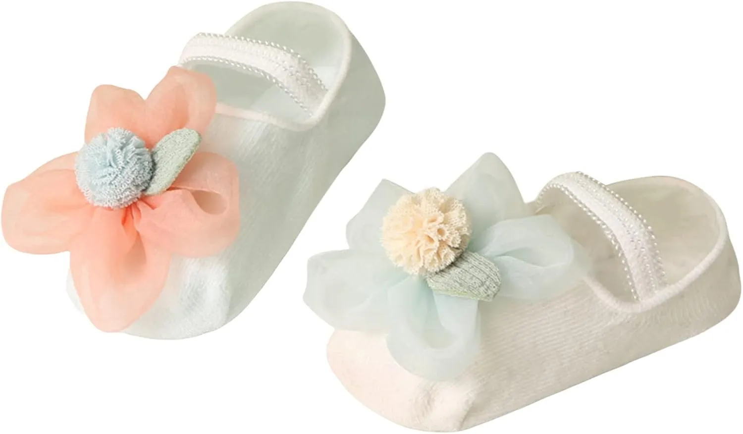 Infant Girls Socks Toddler Breathable Floral The Floor Socks Barefoot Socks Non Slip Shoes 2PCS Socks Size 9 Kids