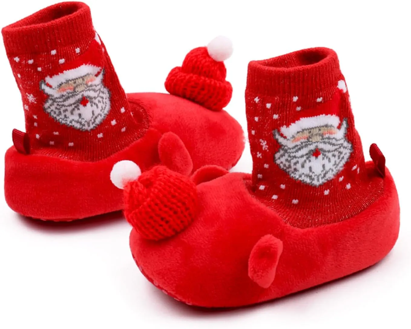 Infant Halloween Christmas Booties Soft Baby Pumpkin Santa Claus Winter Warm Fleece Slippers Snow Boots Crib Shoes