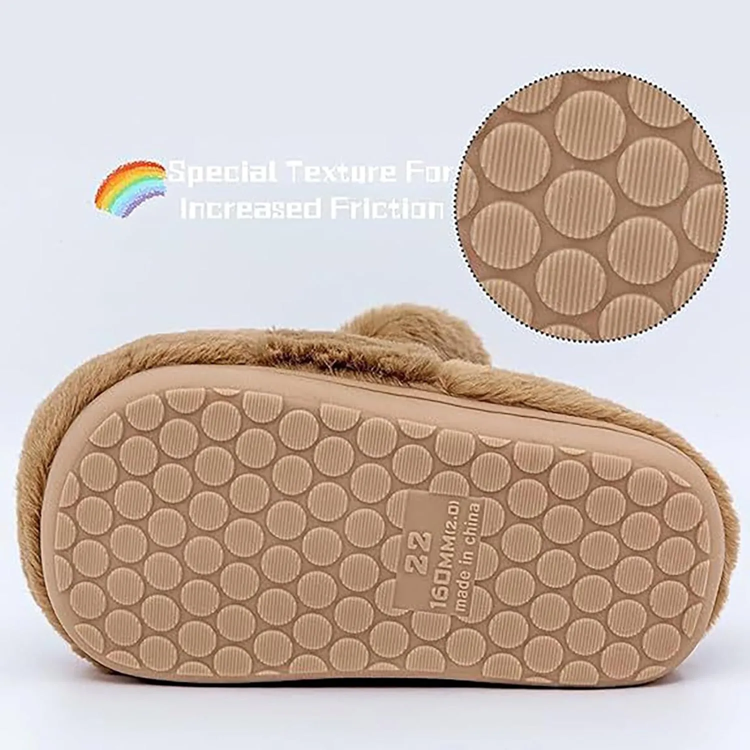 Infant Toddler Cute Bunny Slippers Soft Plush Non-Slip Warm House Shoes Little Boys Girls Winter Fuzzy Slippers