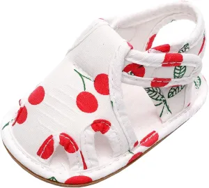 Infant Toddler Shoes Soft Sole Non Slip Toddler Floor Shoes Fruit Cherry Print Sandals Big Girls Size 5 Sandals