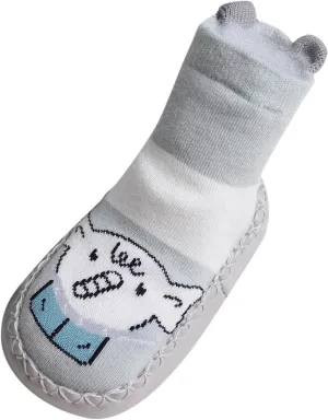 Infant Toddler Shoes Soft Sole Toddler Shoes Cartoon Animal Print Non Slip Indoor Shoes for Toddlers