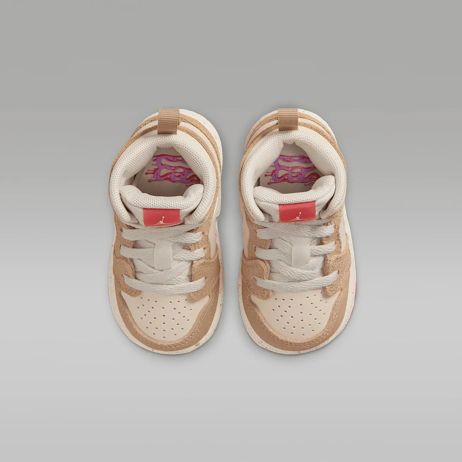Jordan 1 Mid SE Baby/Toddler Shoes (HJ5959-206, Desert/Pale Ivory/Fusion Red)