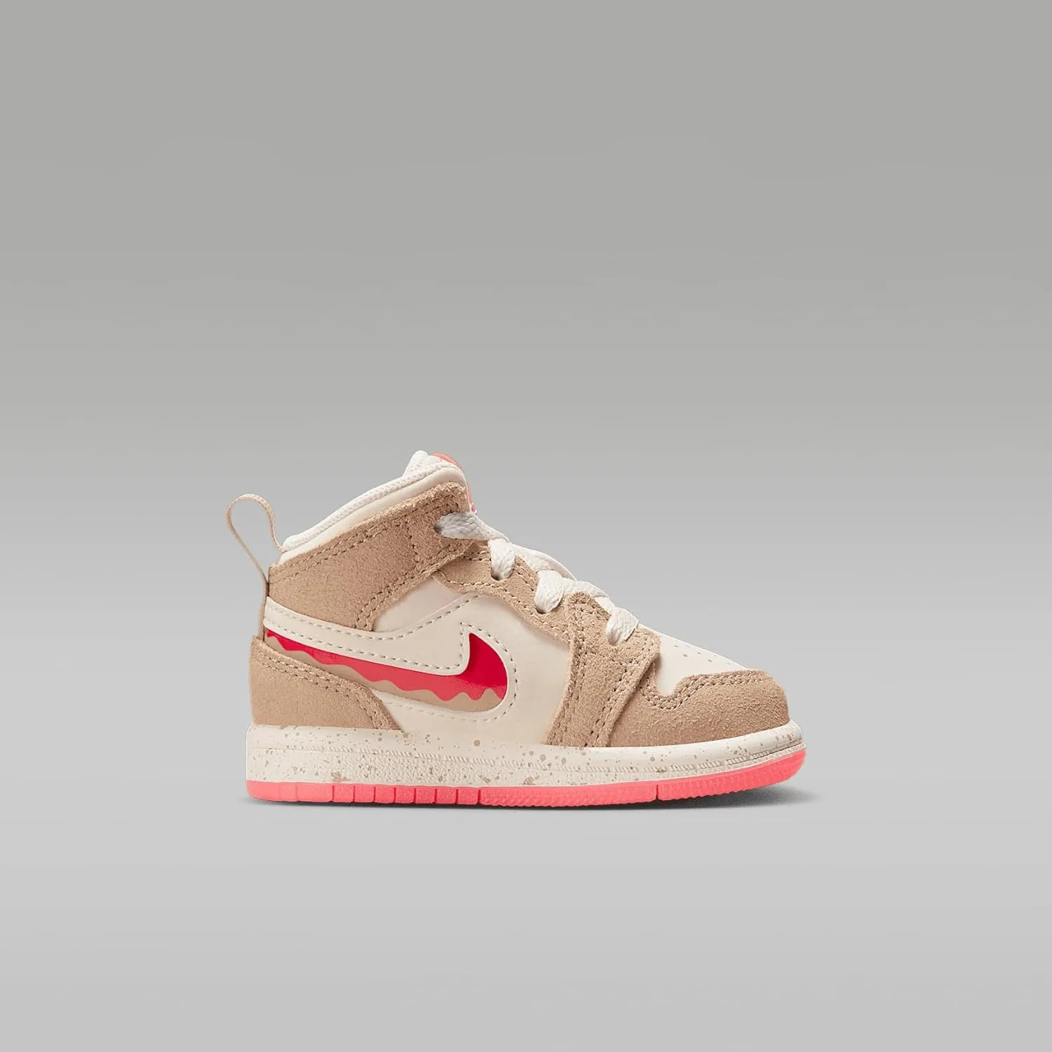 Jordan 1 Mid SE Baby/Toddler Shoes (HJ5959-206, Desert/Pale Ivory/Fusion Red)