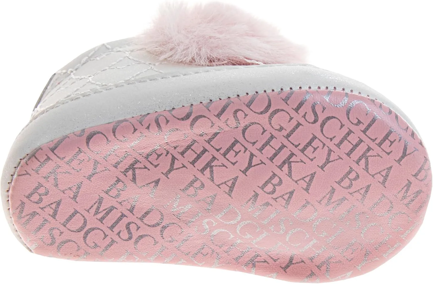 Josmo Infant Girls Faux Fur Baby Shoes Pom Poms, Soft Warm Crib Boots for Newborns (Size 2-4 Infant)