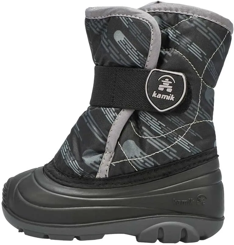 Kamik Infant's Snowbug4 Pull On Waterproof Winter Boot Black/Grey 9 Medium US