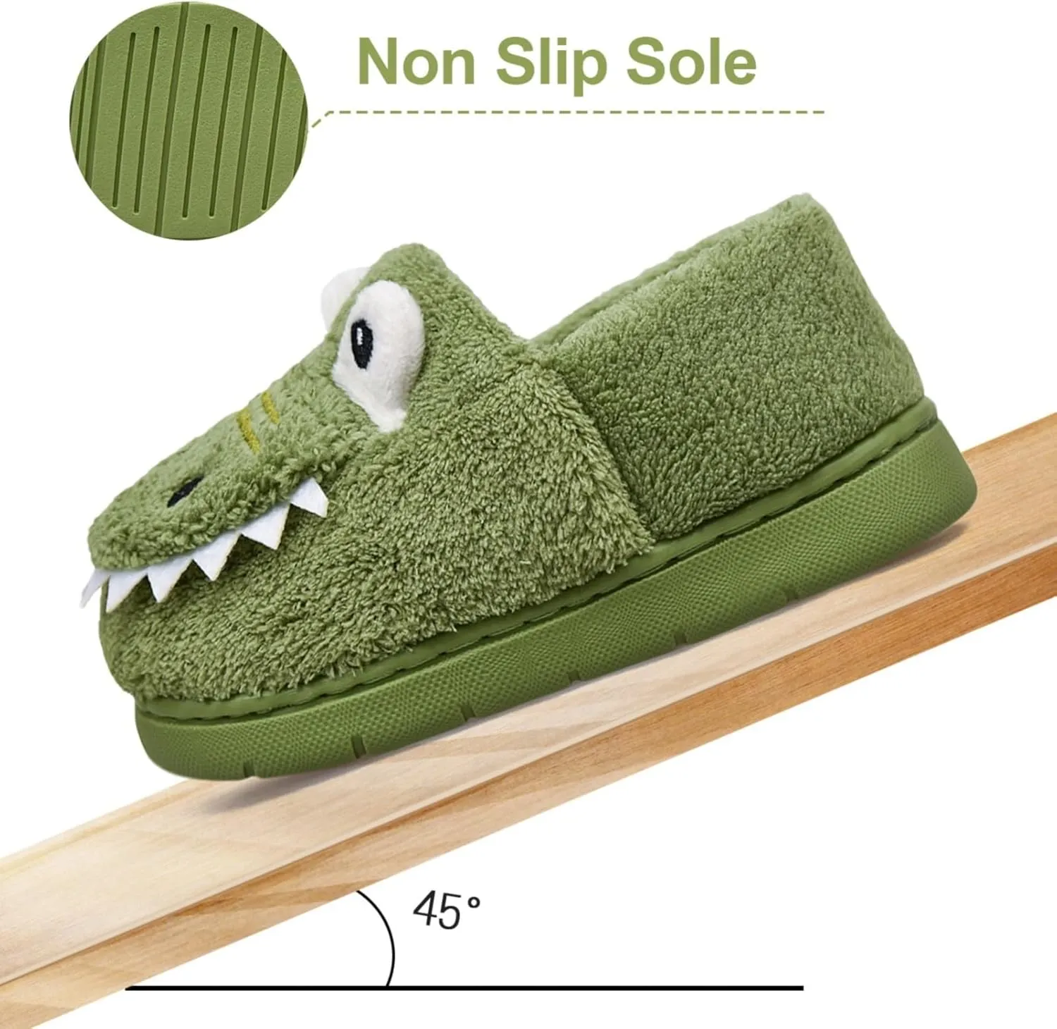 Kids Boys Girls Slip On Winter Warm House Slippers Plush Cozy Cute Dinosaur Home Shoes with Soft Memory Foam