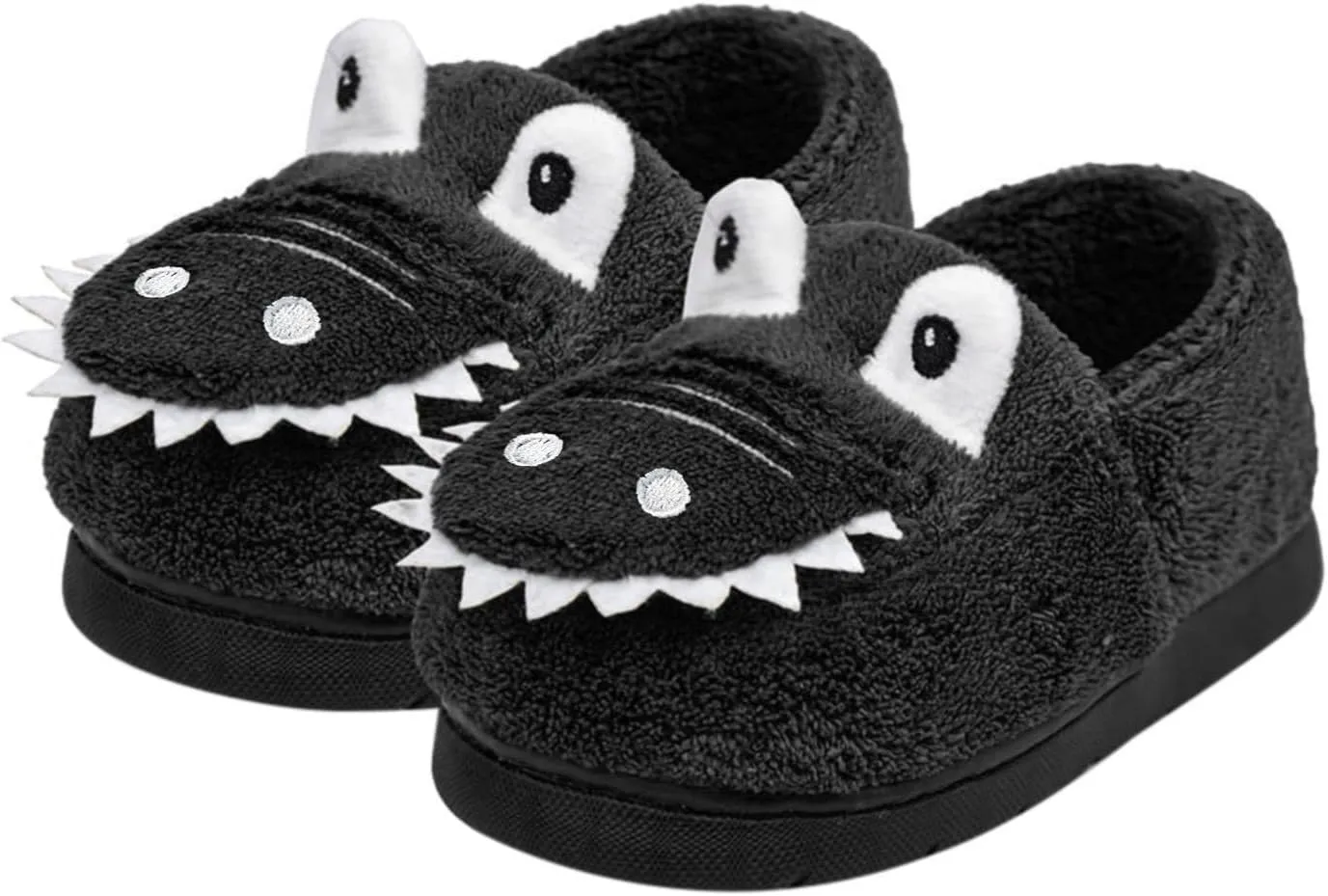 Kids Boys Girls Slip On Winter Warm House Slippers Plush Cozy Cute Dinosaur Home Shoes with Soft Memory Foam