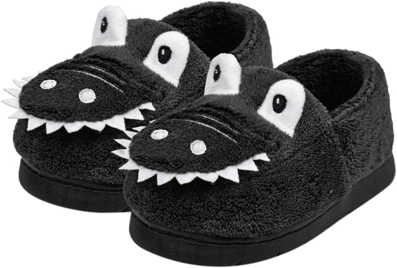 Kids Boys Girls Slip On Winter Warm House Slippers Plush Cozy Cute Dinosaur Home Shoes with Soft Memory Foam