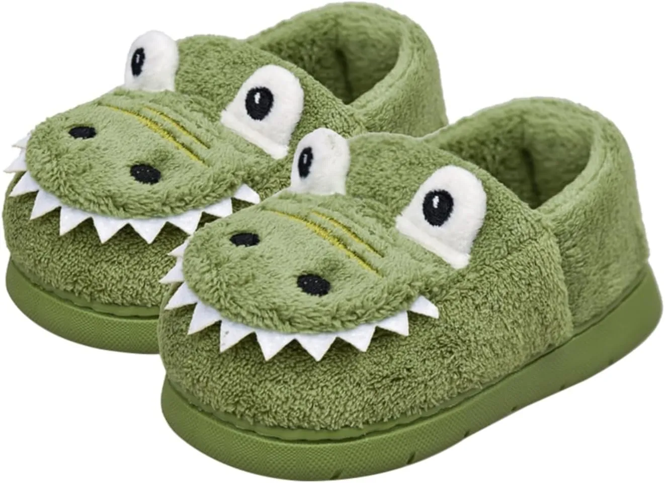 Kids Boys Girls Slip On Winter Warm House Slippers Plush Cozy Cute Dinosaur Home Shoes with Soft Memory Foam
